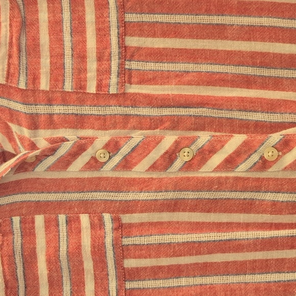 Lucky Brand XS Red and White Striped Button Down Shirt with Tie Back - Picture 5 of 10